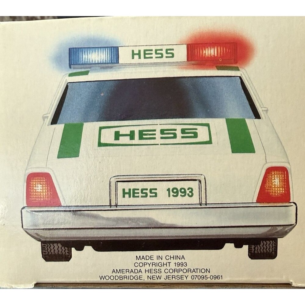 Hess Truck 1993 Patrol Car NEW In Original Box W/Siren and Lights Collectible
